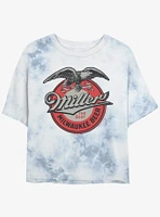 Miller Brewing Company Retro Label Girls Tie-Dye Crop T-Shirt