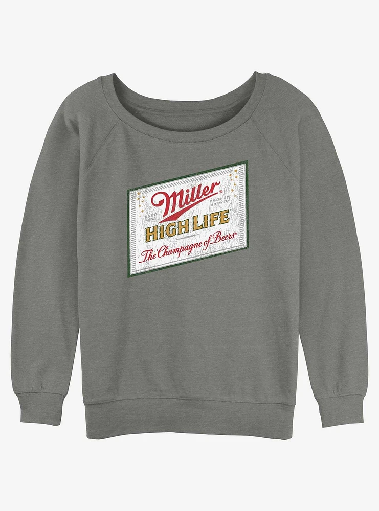 Miller Brewing Company High Life Label Girls Slouchy Sweatshirt