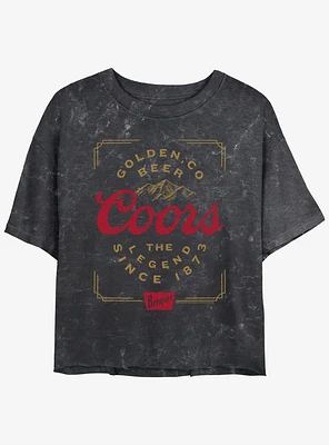 Coors Brewing Company Vintage Beer Girls Mineral Wash Crop T-Shirt