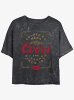 Coors Brewing Company Vintage Beer Girls Mineral Wash Crop T-Shirt