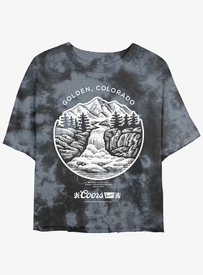 Coors Brewing Company Golden Rocky Brew Girls Tie-Dye Crop T-Shirt