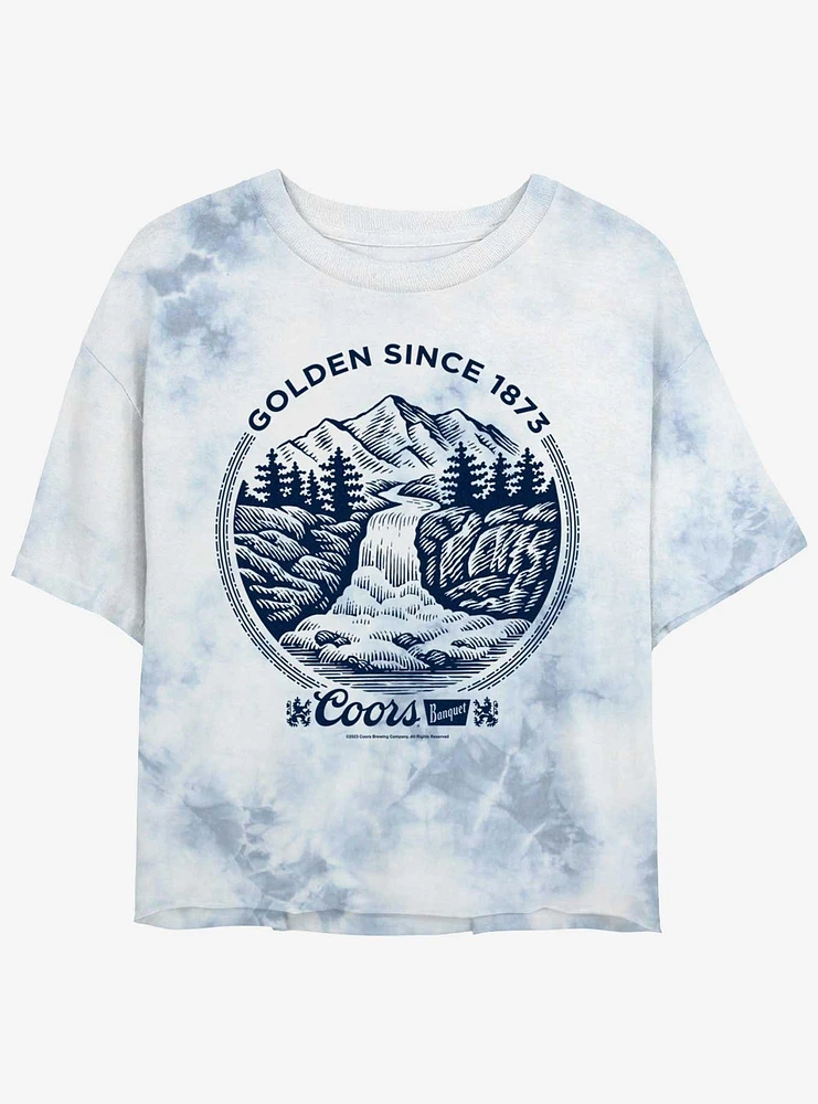 Coors Brewing Company Golden Since 1873 Girls Tie-Dye Crop T-Shirt