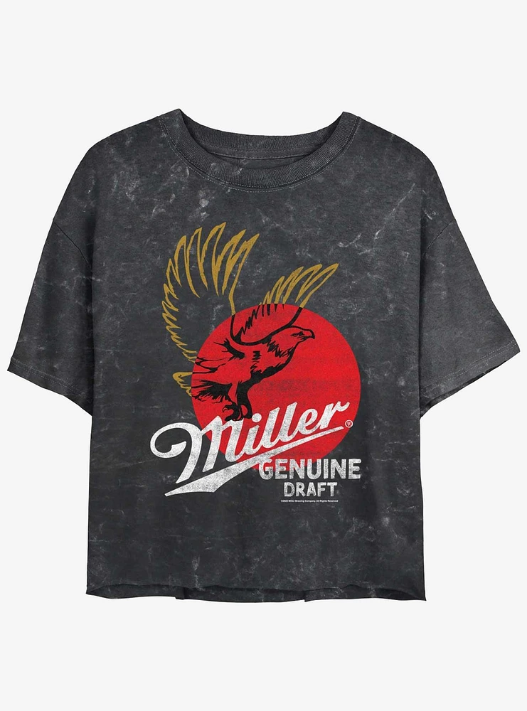 Miller Brewing Company Genuine Draft Logo Girls Tie-Dye Crop T-Shirt