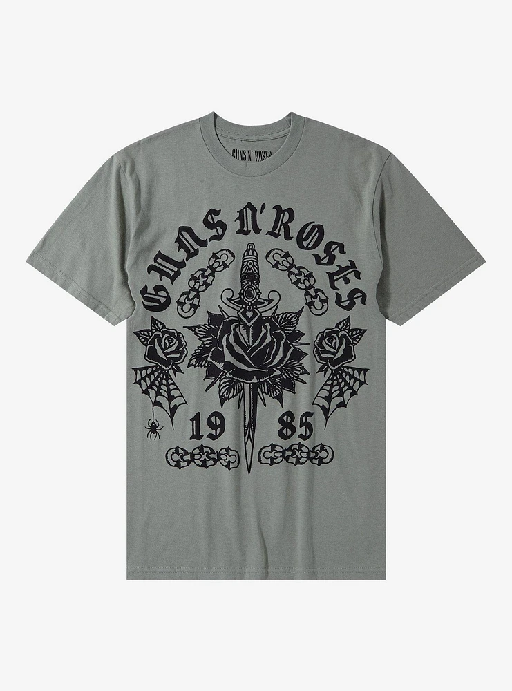 Guns N' Roses Heart Dagger Boyfriend Fit Girls T-Shirt