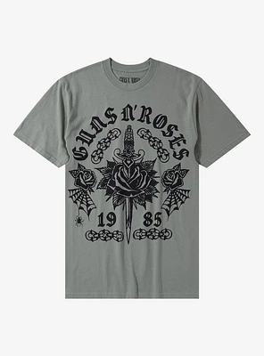 Guns N' Roses Heart Dagger Boyfriend Fit Girls T-Shirt