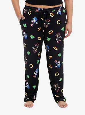 Sonic The Hedgehog & Shadow Ring Pajama Pants Plus