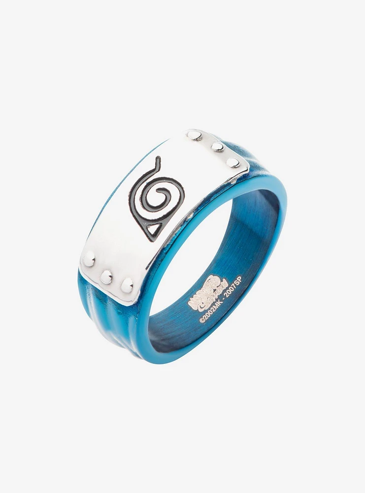 Naruto Shippuden Hidden Leaf Village Blue Headband Ring