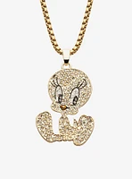 Looney Tunes Tweety Bird Gold Plated Gem Necklace