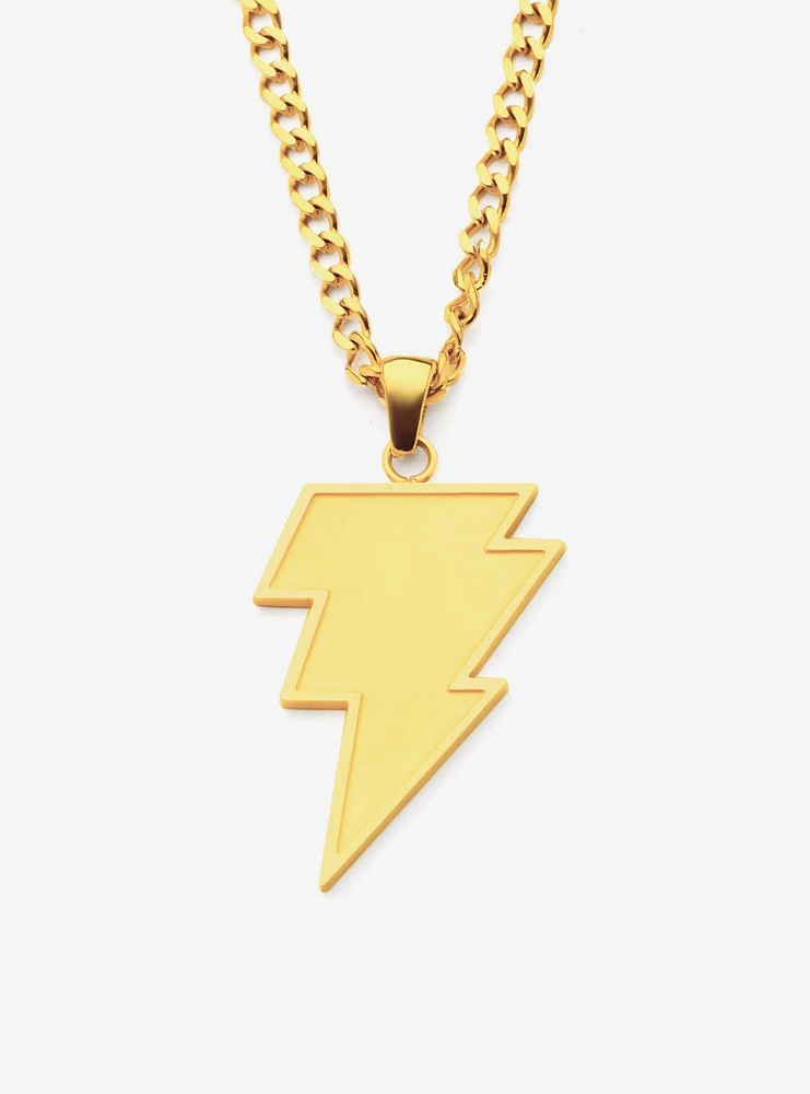 DC Comics Black Adam Gold Plated Lightning Necklace