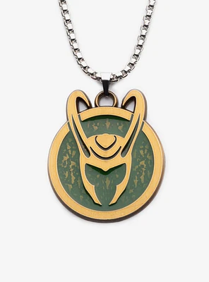 Marvel LOKI Helmet Medallion Symbol Necklace