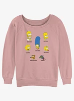 The Simpsons Family Faces Girls Slouchy Sweatshirt