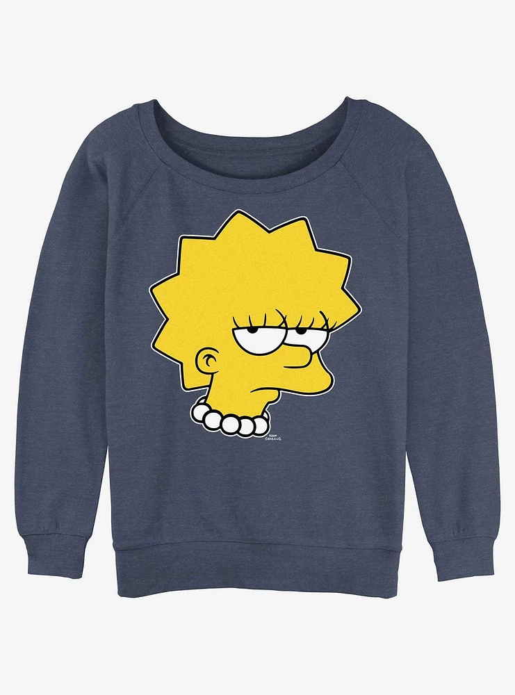 The Simpsons Unamused Lisa Girls Slouchy Sweatshirt