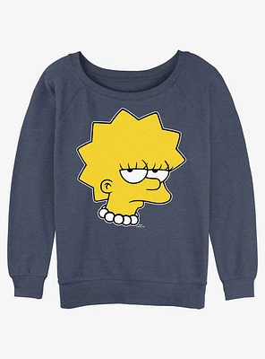 The Simpsons Unamused Lisa Girls Slouchy Sweatshirt