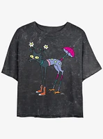 The Simpsons Mutant Snowball II Girls Mineral Wash Crop T-Shirt