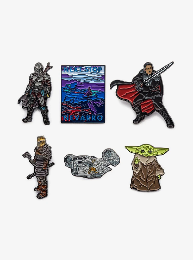 Star Wars Adventure Across The Galaxy: Next Stop Nevarro 6 Enamel Lapel Pin Set