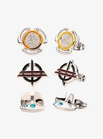 Star Wars Base Metal Obi-Wan 3 Pairs Stud Earrings with Post Set