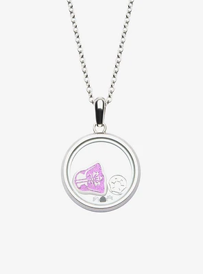 Star Wars Pink Glitter Darth Vader Beads Pendant Necklace