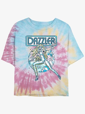 Marvel Dazzler Sparkle Womens Tie-Dye Crop T-Shirt