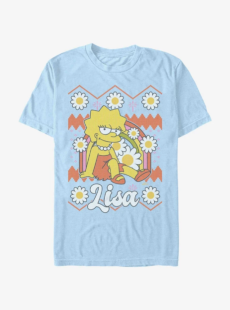 The Simpsons Lisa Ugly Sweater Pattern T-Shirt