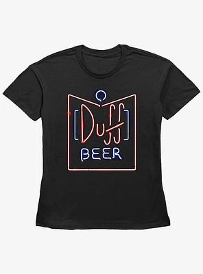 The Simpsons Duff Beer Neon Sign Logo Girls Straight Fit T-Shirt