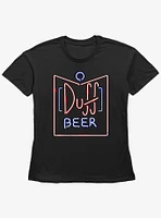 The Simpsons Duff Beer Neon Sign Logo Girls Straight Fit T-Shirt