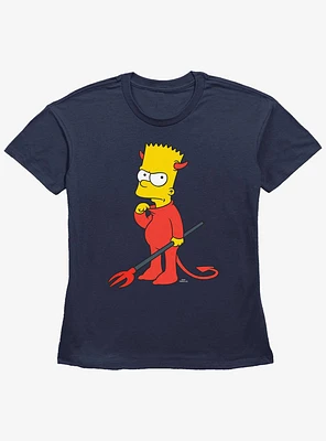 The Simpsons Devil Bart Girls Straight Fit T-Shirt