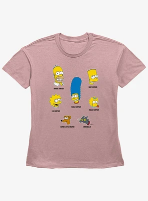 The Simpsons Family Faces Girls Straight Fit T-Shirt