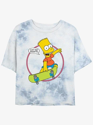 The Simpsons Eat My Shorts Girls Tye-Dye Crop T-Shirt