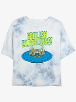 The Simpsons Foolish Earthlings Girls Tye-Dye Crop T-Shirt