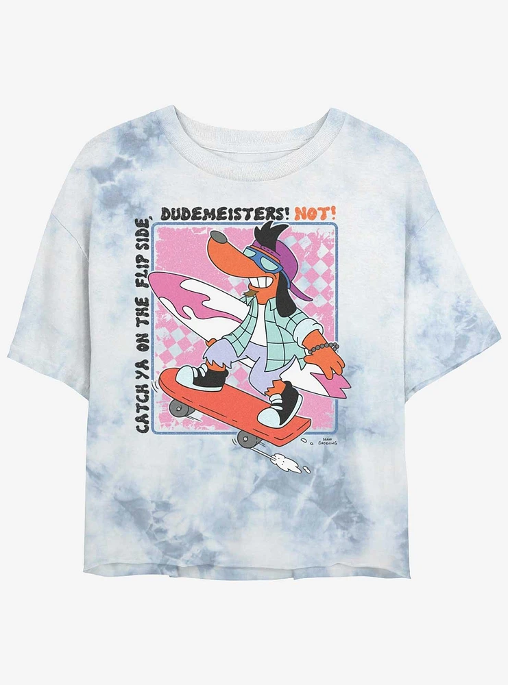 The Simpsons Poochie Xtreme Girls Tye-Dye Crop T-Shirt