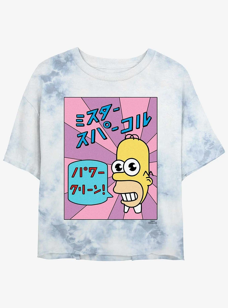 The Simpsons Mr. Sparkle Girls Tye-Dye Crop T-Shirt