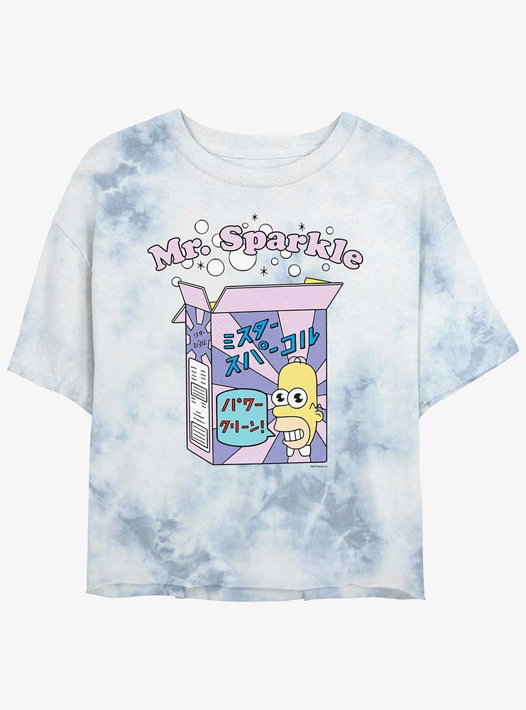 The Simpsons Mr. Sparkle Box Girls Tye-Dye Crop T-Shirt