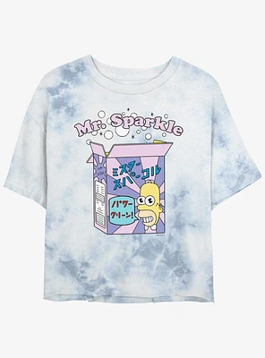 The Simpsons Mr. Sparkle Box Girls Tye-Dye Crop T-Shirt