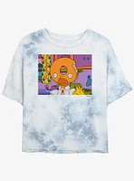 The Simpsons Donut Head Homer Girls Tye-Dye Crop T-Shirt