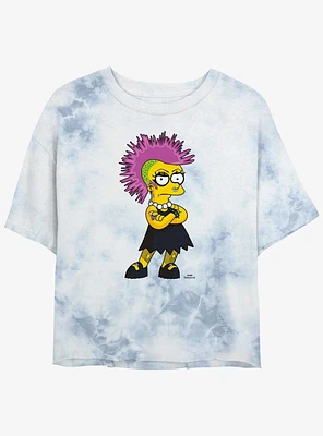 The Simpsons Lisa Punk Girls Tye-Dye Crop T-Shirt