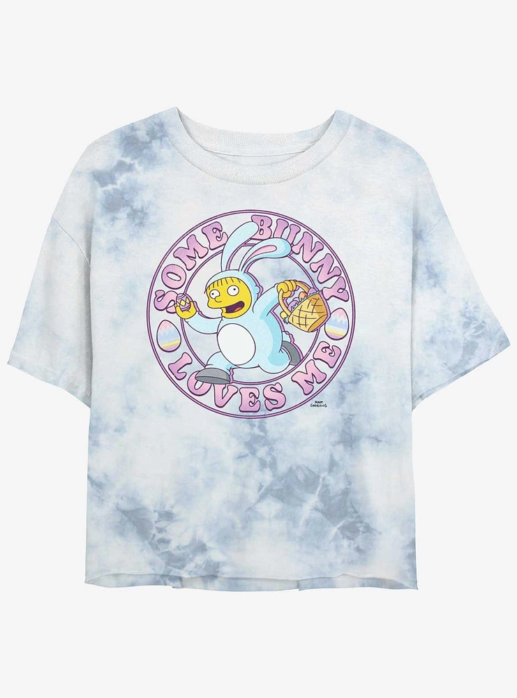 The Simpsons Some Bunny Loves Me Girls Tye-Dye Crop T-Shirt