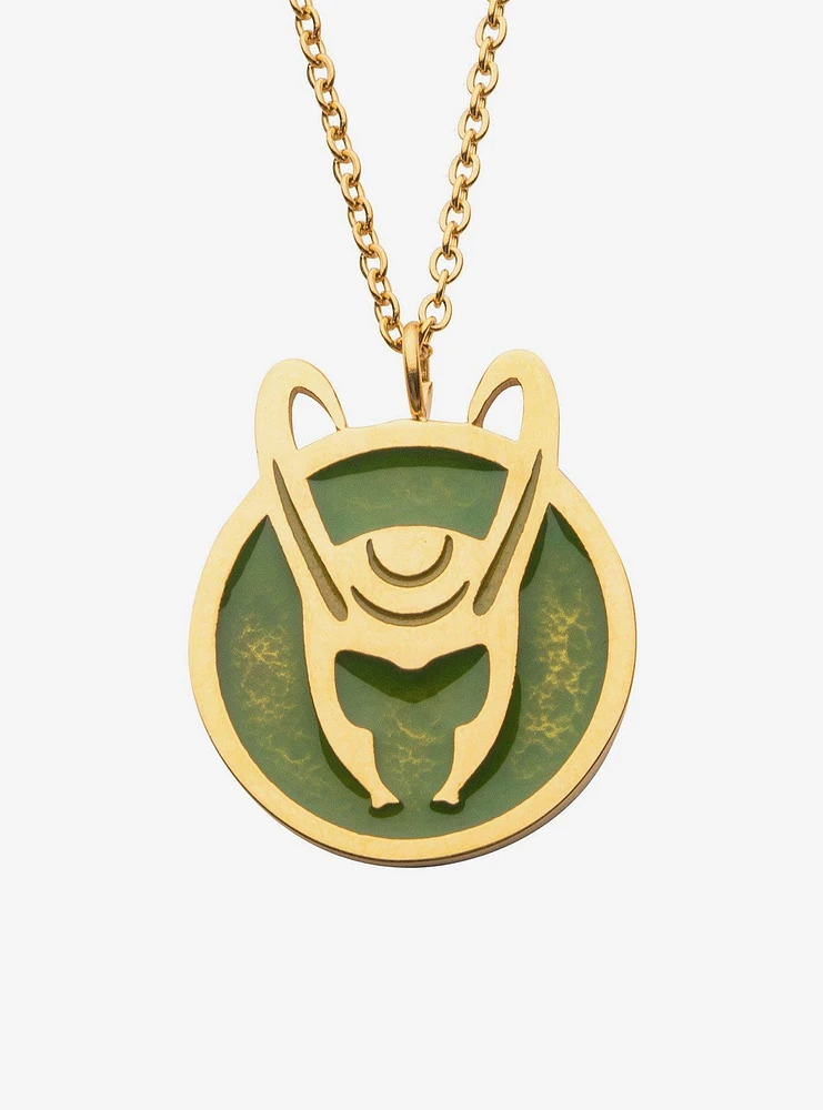 Marvel Loki Helmet Pendant Necklace