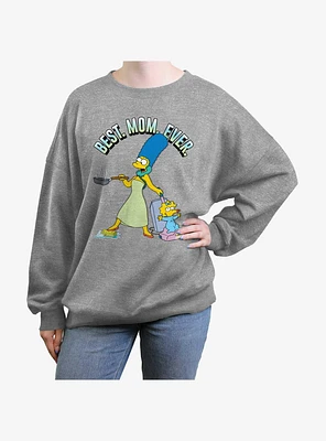 The Simpsons Best. Mom. Ever. Girls Oversized Sweatshirt