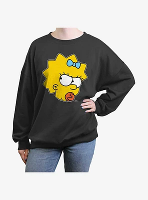 The Simpsons Sassy Maggie Girls Oversized Sweatshirt