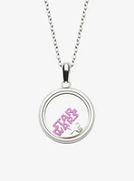 Star Wars Pink Glitter Logo Beads Pendant Necklace