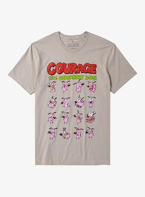 Courage The Cowardly Dog Faces Grid T-Shirt