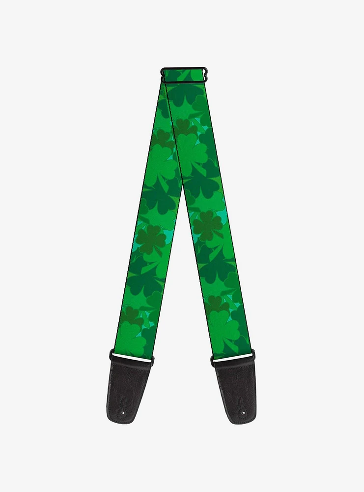 St. Patrick's Day Stacked Shamrocks Green Guitar Strap