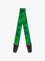 St. Patrick's Day Stacked Shamrocks Green Guitar Strap