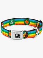 St. Patrick's Day Rainbow Coins Seatbelt Buckle Dog Collar