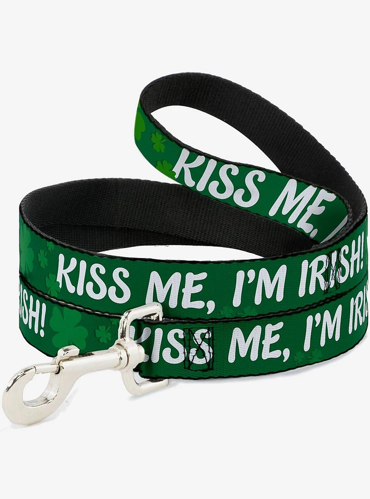 Kiss Me I'm Irish Clovers Dog Leash