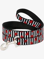 Hearts Scattered Stripe Dog Leash