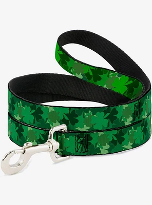 St. Patrick's Day Stacked Shamrocks Green Dog Leash