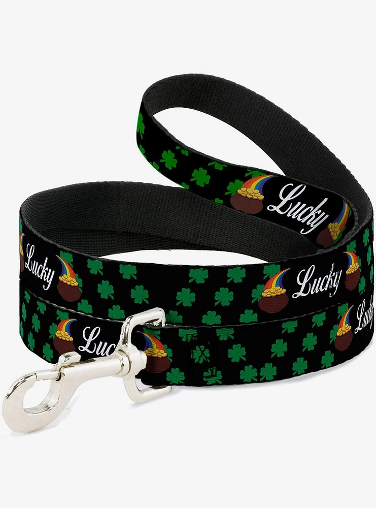 St. Patrick's Day Lucky Pot of Gold Shamrocks Dog Leash