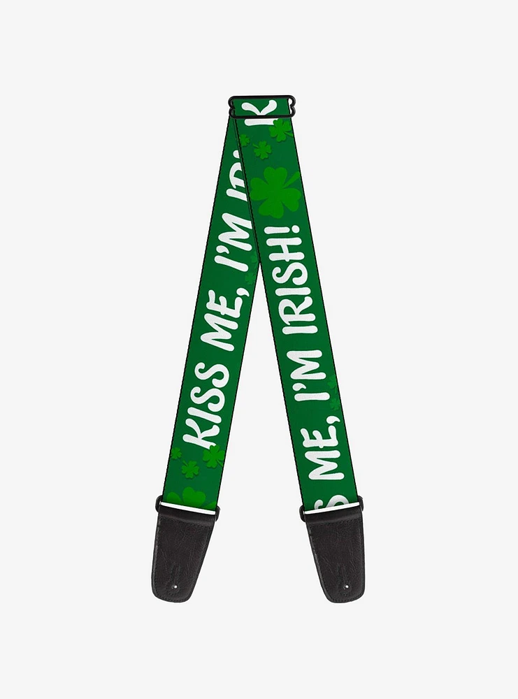 Kiss Me I'm Irish Clovers Guitar Strap