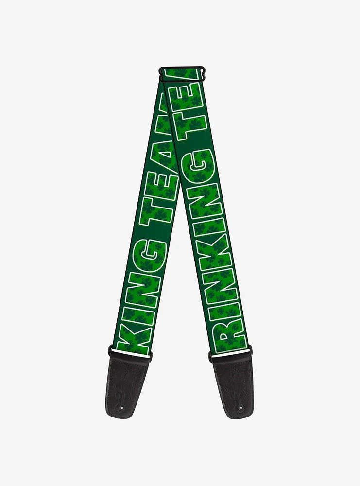 St. Patrick's Day Drinking Team Shamrocks Black Guitar Strap